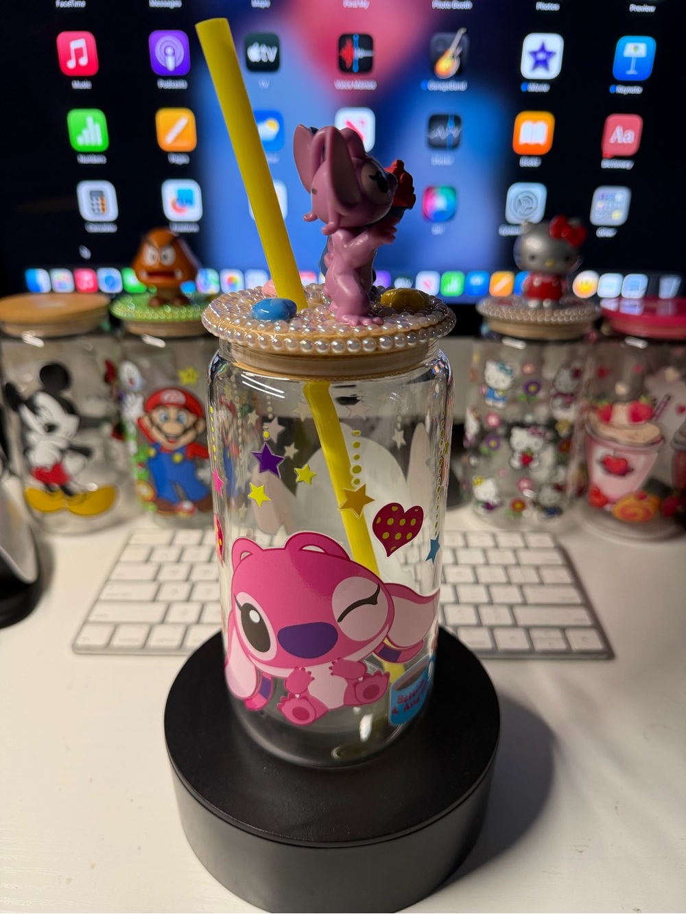 Disney Stitch & Angel Character Glass Tumbler - Picture 3 of 5